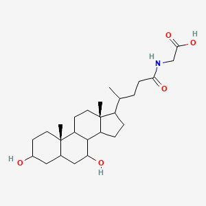 molecular formula C26H43NO5 B15506776 2-[4-[(10S,13R)-3,7-dihydroxy-10,13-dimethyl-2,3,4,5,6,7,8,9,11,12,14,15,16,17-tetradecahydro-1H-cyclopenta[a]phenanthren-17-yl]pentanoylamino]acetic acid 