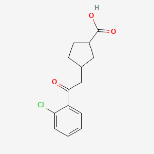 molecular formula C14H15ClO3 B15506813 cis-3-[2-(2-Chlorophenyl)-2-oxoethyl]-cyclopentane-1-carboxylic acid 