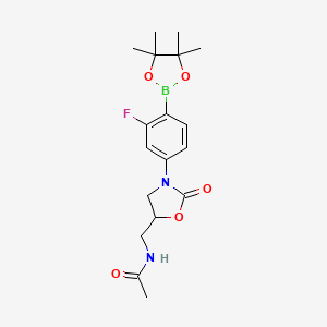 N-{3-[3-fluoro-4-(4,4,5,5-tetramethyl-[1,3,2]dioxaborolan-2-yl)-phenyl]-2-oxo-oxazolidin-5-ylmethyl}acetamide