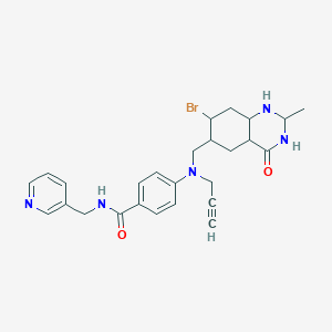 molecular formula C26H30BrN5O2 B15506869 4-[(7-bromo-2-methyl-4-oxo-2,3,4a,5,6,7,8,8a-octahydro-1H-quinazolin-6-yl)methyl-prop-2-ynylamino]-N-(pyridin-3-ylmethyl)benzamide 