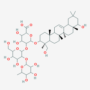 molecular formula C48H78O18 B15506901 6-[[(4S,6aR,6bS,8aR,14bR)-9-hydroxy-4-(hydroxymethyl)-4,6a,6b,8a,11,11,14b-heptamethyl-1,2,3,4a,5,6,7,8,9,10,12,12a,14,14a-tetradecahydropicen-3-yl]oxy]-5-[4,5-dihydroxy-6-(hydroxymethyl)-3-(3,4,5-trihydroxy-6-methyloxan-2-yl)oxyoxan-2-yl]oxy-3,4-dihydroxyoxane-2-carboxylic acid 