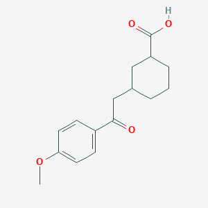 molecular formula C16H20O4 B15506916 cis-3-[2-(4-Methoxyphenyl)-2-oxoethyl]-cyclohexane-1-carboxylic acid 