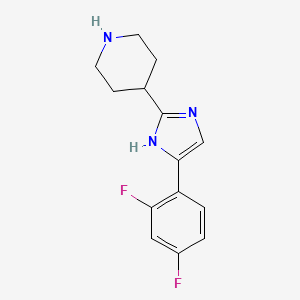 molecular formula C14H15F2N3 B15506920 4-[5-(2,4-Difluoro-phenyl)-1H-imidazol-2-YL]-piperidine 