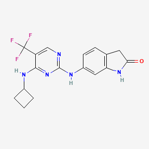 2H-Indol-2-one, 6-[[4-(cyclobutylamino)-5-(trifluoromethyl)-2-pyrimidinyl]amino]-1,3-dihydro-