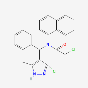 2-Chloro-N-((5-chloro-3-methyl-1H-pyrazol-4-yl)(phenyl)methyl)-N-(naphthalen-1-yl)propanamide