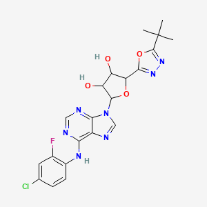 (2S,3S,4R,5R)-2-(5-tert-butyl-1,3,4-oxadiazol-2-yl)-5-{6-[(4-chloro-2-fluorophenyl)amino]-9H-purin-9-yl}oxolane-3,4-diol