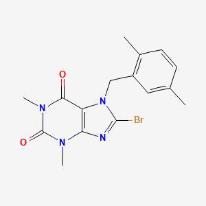 8-Bromo-7-(2,5-dimethylbenzyl)-1,3-dimethyl-1H-purine-2,6(3H,7H)-dione