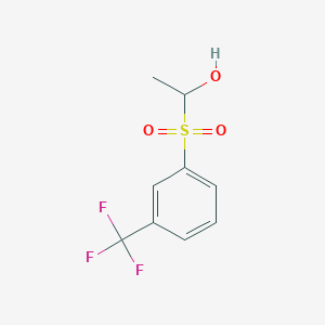 molecular formula C9H9F3O3S B15507038 1-[3-(Trifluoromethyl)phenyl]sulfonylethanol 