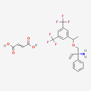 molecular formula C24H23F6NO5 B15507063 (2S)-1-[1-[3,5-bis(trifluoromethyl)phenyl]ethoxy]-2-phenylbut-3-en-2-amine;but-2-enedioic acid 