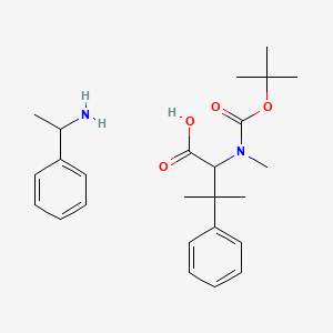 molecular formula C25H36N2O4 B15507127 3-Methyl-2-[methyl-[(2-methylpropan-2-yl)oxycarbonyl]amino]-3-phenylbutanoic acid;1-phenylethanamine 