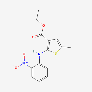 molecular formula C14H14N2O4S B15507134 Ethyl 5-methyl-2-[(2-nitrophenyl)amino]thiophene-3-carboxylate 