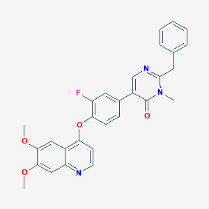 molecular formula C29H24FN3O4 B15507155 2-benzyl-5-{4-[(6,7-dimethoxyquinolin-4-yl)oxy]-3-fluorophenyl}-3-methylpyrimidin-4(3H)-one 