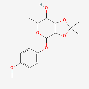 molecular formula C16H22O6 B15507231 4-(4-methoxyphenoxy)-2,2,6-trimethyl-4,6,7,7a-tetrahydro-3aH-[1,3]dioxolo[4,5-c]pyran-7-ol 