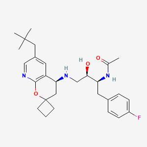 N-((2s,3r)-1-(4-Fluorophenyl)-3-Hydroxy-4-((6'-Neopentyl-3',4'-Dihydrospiro[cyclobutane-1,2'-Pyrano[2,3-B]pyridin]-4'-Yl)amino)butan-2-Yl)acetamide