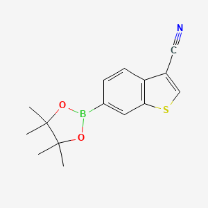 molecular formula C15H16BNO2S B15507237 6-(4,4,5,5-Tetramethyl-1,3,2-dioxaborolan-2-yl)-1-benzothiophene-3-carbonitrile 