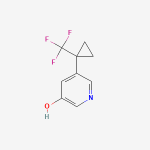 molecular formula C9H8F3NO B15507257 5-(1-(Trifluoromethyl)cyclopropyl)pyridin-3-ol 