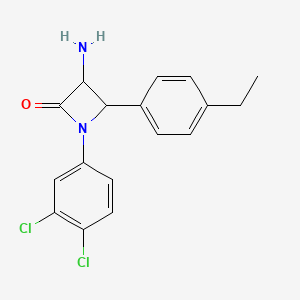 molecular formula C17H16Cl2N2O B15507261 3-Amino-1-(3,4-dichlorophenyl)-4-(4-ethylphenyl)azetidin-2-one 