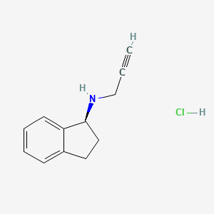 molecular formula C12H14ClN B15507288 (1S)-N-prop-2-ynyl-2,3-dihydro-1H-inden-1-amine;hydrochloride 