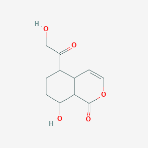 molecular formula C11H14O5 B15507336 8-Hydroxy-5-(2-hydroxyacetyl)-4a,5,6,7,8,8a-hexahydroisochromen-1-one 