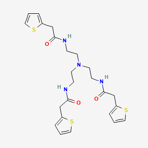 molecular formula C24H30N4O3S3 B15507347 N,N',N''-(nitrilotris(ethane-2,1-diyl))tris(2-(thiophen-2-yl)acetamide) 