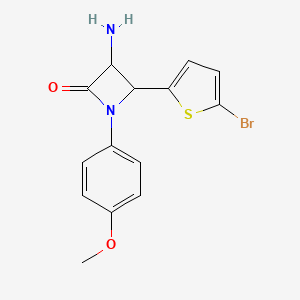 molecular formula C14H13BrN2O2S B15507358 3-Amino-4-(5-bromothiophen-2-yl)-1-(4-methoxyphenyl)azetidin-2-one 