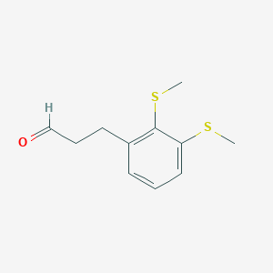 molecular formula C11H14OS2 B15507392 (2,3-Bis(methylthio)phenyl)propanal 