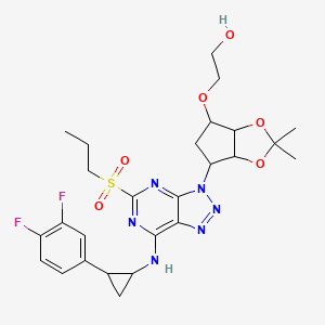 2-[[6-[7-[[2-(3,4-difluorophenyl)cyclopropyl]amino]-5-propylsulfonyltriazolo[4,5-d]pyrimidin-3-yl]-2,2-dimethyl-4,5,6,6a-tetrahydro-3aH-cyclopenta[d][1,3]dioxol-4-yl]oxy]ethanol