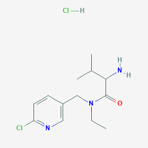 molecular formula C13H21Cl2N3O B15507489 2-amino-N-[(6-chloropyridin-3-yl)methyl]-N-ethyl-3-methylbutanamide;hydrochloride 