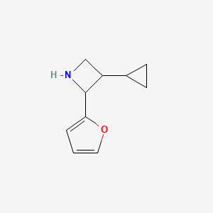 molecular formula C10H13NO B15507518 Azetidine, 3-cyclopropyl-2-(2-furanyl)- 