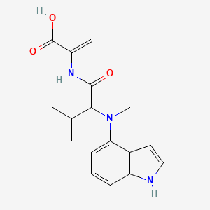 2-[[2-[1H-indol-4-yl(methyl)amino]-3-methylbutanoyl]amino]prop-2-enoic acid