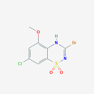 molecular formula C8H6BrClN2O3S B15507584 3-Bromo-7-chloro-5-methoxy-4H-benzo[e][1,2,4]thiadiazine 1,1-dioxide 