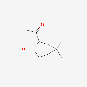 molecular formula C10H14O2 B15507603 racemic (1R,2R,5R)-2-acetyl-6,6-dimethyl-bicyclo[3.1.0]hexan-3-one 