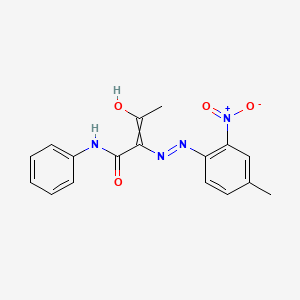 molecular formula C17H16N4O4 B15507687 (E)-3-hydroxy-2-((E)-(4-methyl-2-nitrophenyl)diazenyl)-N-phenylbut-2-enamide CAS No. 1089943-13-4