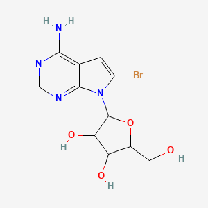 molecular formula C11H13BrN4O4 B15507700 (2R,3R,4S,5R)-2-{4-amino-6-bromo-7H-pyrrolo[2,3-d]pyrimidin-7-yl}-5-(hydroxymethyl)oxolane-3,4-diol 