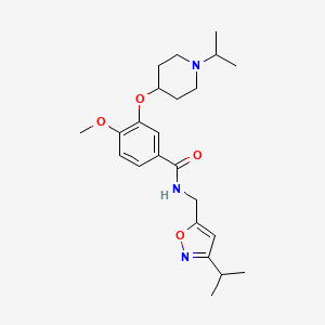 molecular formula C23H33N3O4 B15507713 N-((3-Isopropylisoxazol-5-yl)methyl)-3-((1-isopropylpiperidin-4-yl)oxy)-4-methoxybenzamide 