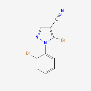 molecular formula C10H5Br2N3 B15507801 5-Bromo-1-(2-bromophenyl)-1H-pyrazole-4-carbonitrile CAS No. 1269291-89-5