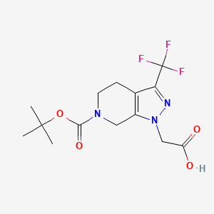 molecular formula C14H18F3N3O4 B15507886 1-Carboxymethyl-3-trifluoromethyl-1,4,5,7-tetrahydro-pyrazolo[3,4-C]pyridine-6-carboxylic acid tert-butyl ester 