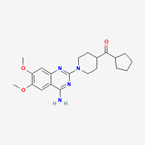 molecular formula C21H28N4O3 B15507900 Methanone, [1-(4-amino-6,7-dimethoxy-2-quinazolinyl)-4-piperidinyl]cyclopentyl- 