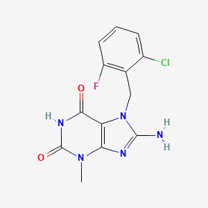 molecular formula C13H11ClFN5O2 B15507907 8-Amino-7-(2-chloro-6-fluorobenzyl)-3-methyl-1H-purine-2,6(3H,7H)-dione 