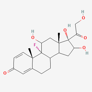 molecular formula C21H27FO6 B15507918 (9R,10S,13S,17S)-9-fluoro-11,16,17-trihydroxy-17-(2-hydroxyacetyl)-10,13-dimethyl-6,7,8,11,12,14,15,16-octahydrocyclopenta[a]phenanthren-3-one 