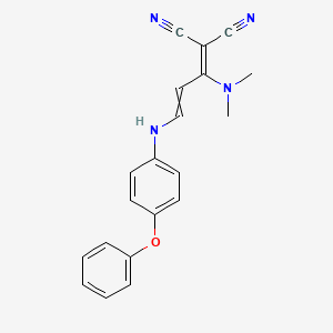 molecular formula C20H18N4O B15507923 2-[1-(Dimethylamino)-3-(4-phenoxyanilino)prop-2-enylidene]propanedinitrile 