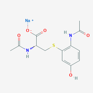 molecular formula C13H15N2NaO5S B15507954 3-(N-Acetyl-L-cystein-S-YL)acetaminophen sodium salt 