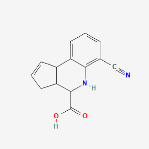 molecular formula C14H12N2O2 B15507974 6-cyano-3a,4,5,9b-tetrahydro-3H-cyclopenta[c]quinoline-4-carboxylic acid 