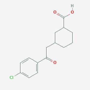 molecular formula C15H17ClO3 B15508106 cis-3-[2-(4-Chlorophenyl)-2-oxoethyl]-cyclohexane-1-carboxylic acid 