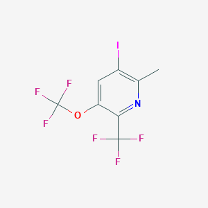 molecular formula C8H4F6INO B15508178 3-Iodo-2-methyl-5-(trifluoromethoxy)-6-(trifluoromethyl)pyridine 