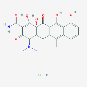 (12aR)-4-(dimethylamino)-1,10,11,12a-tetrahydroxy-6-methyl-3,12-dioxo-4a,5-dihydro-4H-tetracene-2-carboxamide;hydrochloride