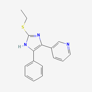 Pyridine, 3-[2-(ethylthio)-5-phenyl-1H-imidazol-4-yl]-