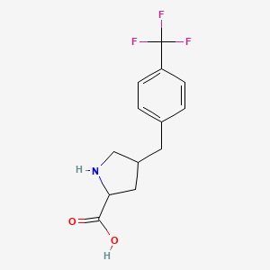 molecular formula C13H14F3NO2 B15508315 4-[[4-(Trifluoromethyl)phenyl]methyl]pyrrolidine-2-carboxylic acid 