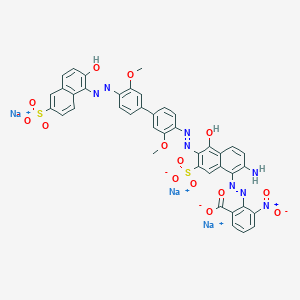 2-2-Amino-5-hydroxy-6-4'-(2-hydroxy-6-sulphonato-1-naphthyl)azo-3,3'-dimethoxy1,1'-biphenyl-4-ylazo-7-sulphonato-1-naphthylazo-5-nitrobenzoate (sodium salt)