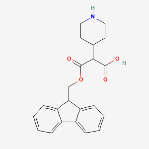 molecular formula C22H23NO4 B15508340 3-(9H-fluoren-9-ylmethoxy)-3-oxo-2-piperidin-4-ylpropanoic acid 